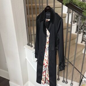 Bernardo Black Coat with Floral Accents